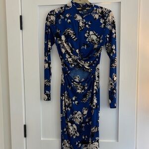Privy Blue Floral Long Sleeve Dress